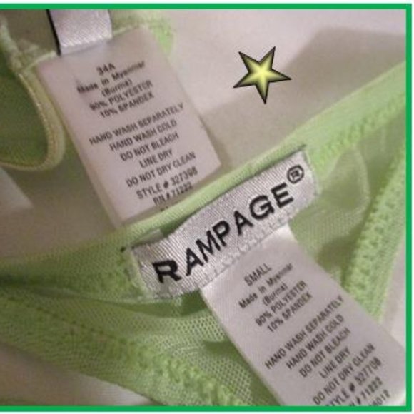 RAMPAGE LIME GREEN SHEER NET BRA SET - Picture 8 of 15